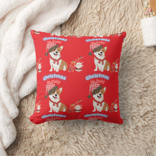 Corgi Kerstmis in juli ornament Kussen