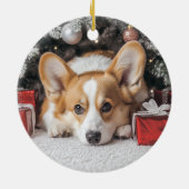 Corgi Kerstmis Keramisch Ornament (Achterkant)