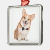 Corgi Kerstmis Metalen Ornament (Links)
