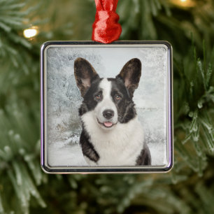 Corgi Kerstmis Metalen Ornament