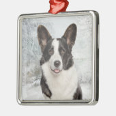 Corgi Kerstmis Metalen Ornament (Links)