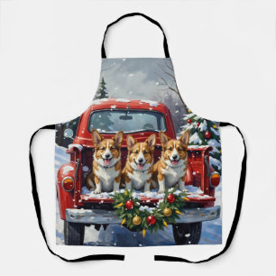 Corgi Kerstmis Rode Truck Vakantie Schort