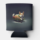 Corgi Kerstmis sneeuw winter Blikjeskoeler (Achterkant)