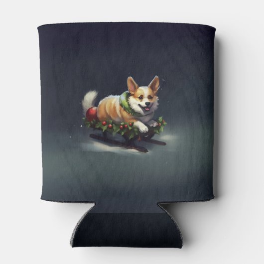 Corgi Kerstmis sneeuw winter Blikjeskoeler (Achterkant)