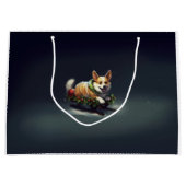 Corgi Kerstmis sneeuw winter Groot Cadeauzakje (Voorkant)