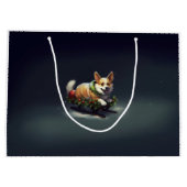 Corgi Kerstmis sneeuw winter Groot Cadeauzakje (Achterkant)