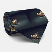 Corgi Kerstmis sneeuw winter Stropdas (Opgerold)