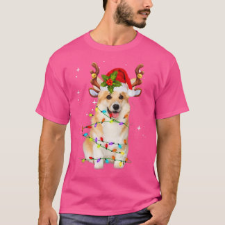 Corgi Kerstmis T-shirt Reindeer Kerstlights Paja