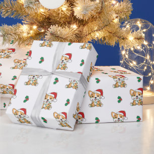 Corgi Kerstmis Winter Dieren Hond Cadeaupapier