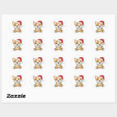 Corgi Kerstmis Winter Dieren Hond Ronde Sticker (Vel)