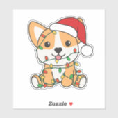 Corgi Kerstmis Winter Dieren Hond Sticker (Vel)