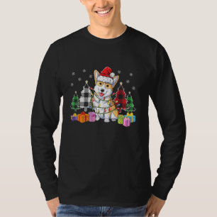 Corgi-kerstpajama-boom geplakt met lights Xmas cor T-shirt