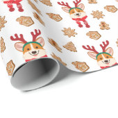 Corgi kerstpatroon cadeaupapier (Rol Hoek)