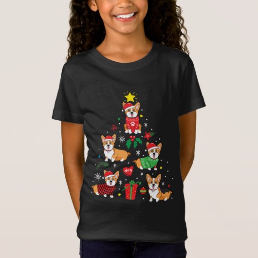 Corgi-kerstsierboom T-shirt (Voorkant)