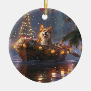 Corgi Kerstvakantie Keramisch Ornament