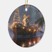 Corgi Kerstvakantie Keramisch Ornament (Links)