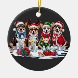 Corgi kerstverlichting - Schattig ontwerp Keramisch Ornament
