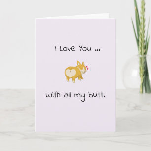 corgi kont hart schattig ik hou van jou grappig kaart