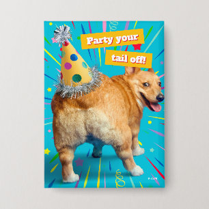 Corgi Kont Verjaardagshoed Button