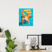 Corgi Kont Verjaardagshoed Poster (Thuiskantoor)