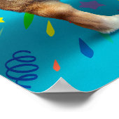 Corgi Kont Verjaardagshoed Poster (Hoek)