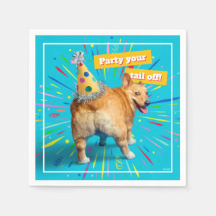 Corgi Kont Verjaardagshoed Servet
