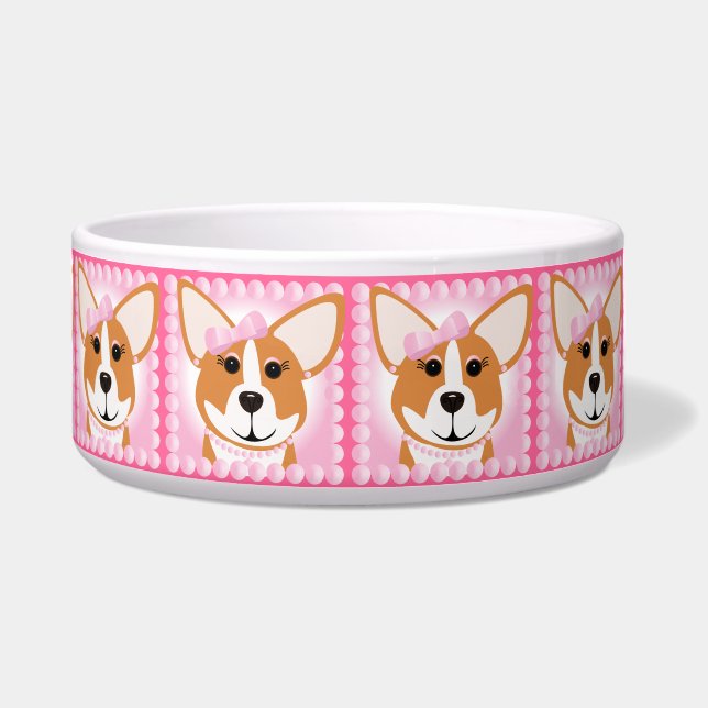 Corgi Lady Dog Bowl Voerbakje (Voorkant)