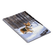 Corgi Let It Snow Kerstmis Notitieboek (Rechterzijde)