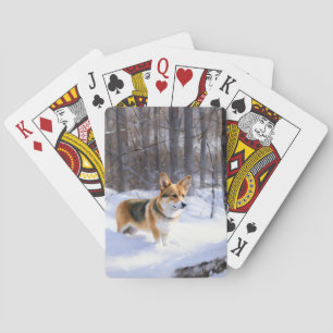 Corgi Let It Snow Kerstmis Pokerkaarten