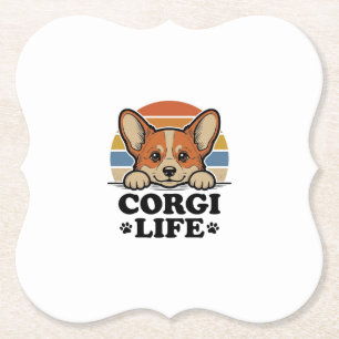 Corgi Leven Shirt Vintage Gravure Hond Liefhebber  Kartonnen Onderzetters