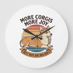 Corgi Liefhebber Shirt Vintage Gravure Hond Citaat Grote Klok