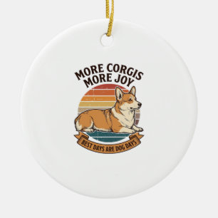 Corgi Liefhebber Shirt Vintage Gravure Hond Citaat Keramisch Ornament