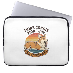 Corgi Liefhebber Shirt Vintage Gravure Hond Citaat Laptop Sleeve