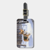 Corgi liet het sneeuwen Kerstmis Bagagelabel (Voorkant verticaal)