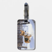 Corgi liet het sneeuwen Kerstmis Bagagelabel (Achterkant verticaal)