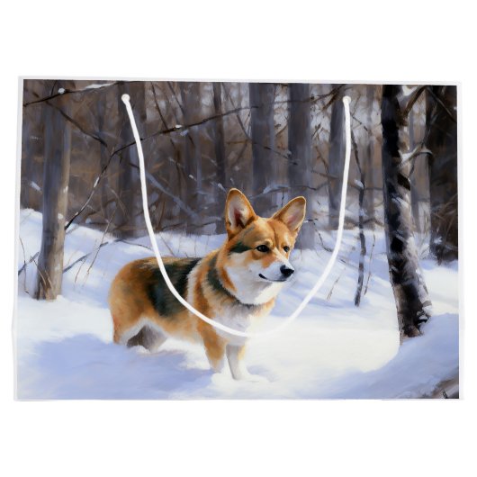 Corgi liet het sneeuwen Kerstmis Groot Cadeauzakje (Achterkant)