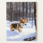Corgi liet het sneeuwen Kerstmis Planner (Achterkant)