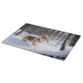 Corgi liet het sneeuwen Kerstmis Snijplank (Hoek)