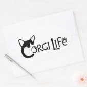 Corgi Life Ovale Sticker (Envelop)