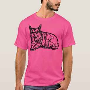 Corgi lijn tekenen tong uit dinsdag hond t-shirt