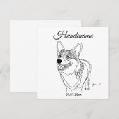 Corgi Line Art personalized dog (Voorkant / Achterkant)