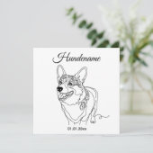 Corgi Line Art personalized dog (Staand voorkant)