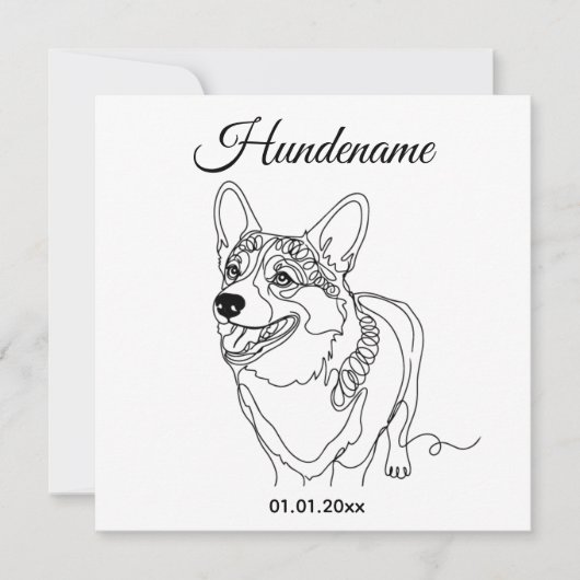 Corgi Line Art personalized dog (Voorkant)
