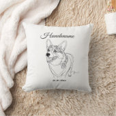 Corgi Line Art personalized dog Kussen (Deken)