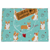 Corgi Love Cartoon Pattern met Custom Greeting Groot Cadeauzakje (Voorkant)