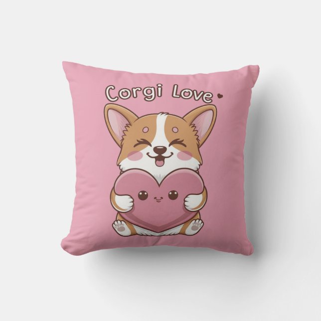 Corgi Love Kussen (Voorkant)