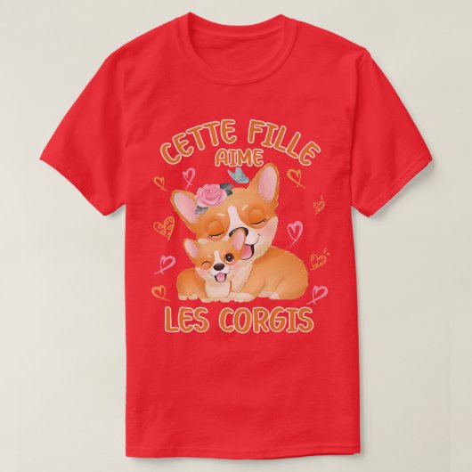 Corgi Love Mam Dog and Baby Youth-524 T-shirt (Design voorkant)