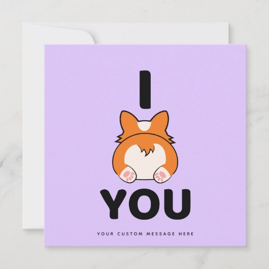 Corgi Love op maat gemaakte kaart (Voorkant)