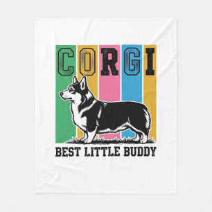 Corgi Love T-shirt Vintage Gravure Honden Silhouet Fleece Deken