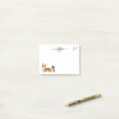 Corgi Love Waterverf Monogram Gepersonaliseerd Post-it® Notes (Op bureau)